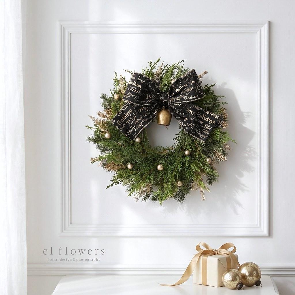 ノエル・ベル シダーのクリスマスリース 30cm｜アーティフィシャルフラワー｜受注制作