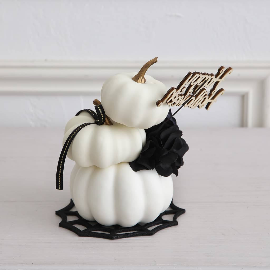 インテリアに溶け込む大人のハロウィン モノトーン パンプキン オブジェ|アーティフィシャルフラワー | 8枚目