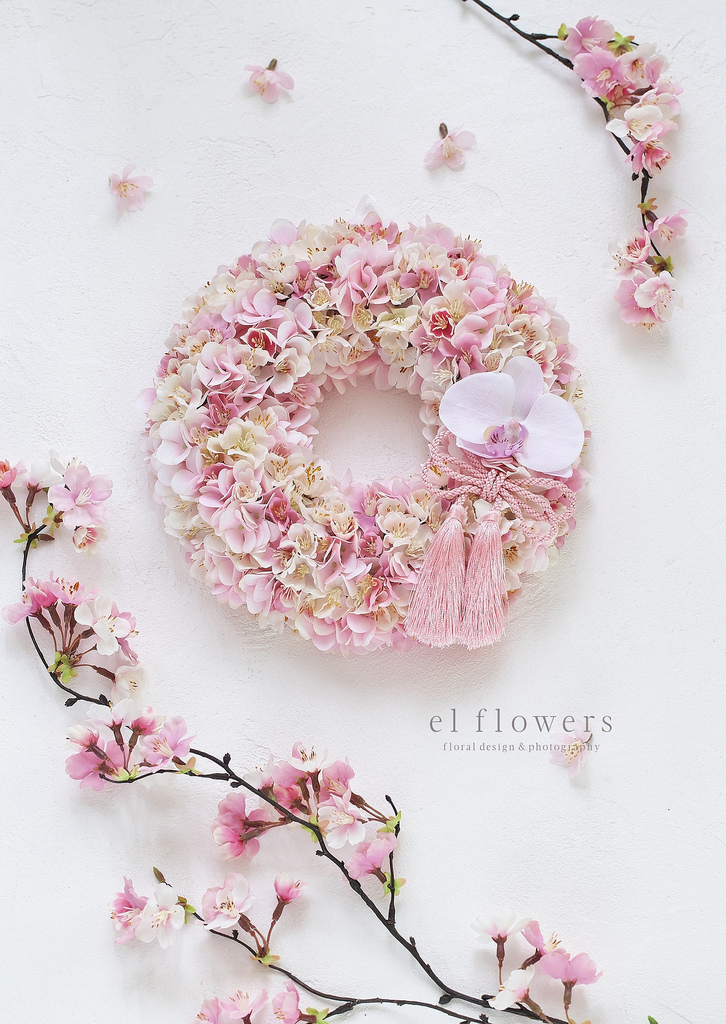 送料無料】満開の桜リース 25cm | el flowers online shop